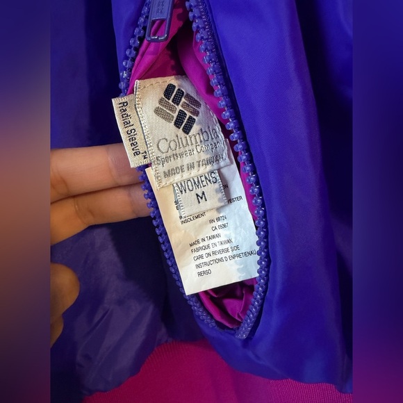 Vintage Columbia Reversible Ski Jacket Women's Retro 90s Purple and Pink - Picture 3 of 8